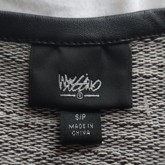 Mossimo Knit Motorcycle Jacket S Small Zipper Fleece Lining Grunge - Picture 7 of 8